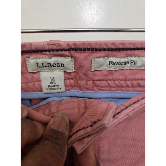 L.L. Bean Women's Pink Chino Pants Size 14 Relaxed Fit Cotton Blend - Picture 8 of 12